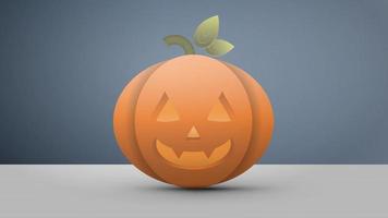 realistischer Halloween-Kürbis. ein Plastikkürbis mit einem gruseligen Gesicht. Vektor. vektor