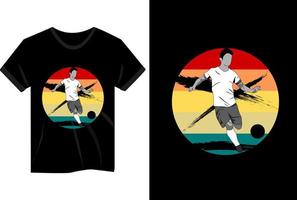 Fußballspieler Vintage-T-Shirt-Design vektor