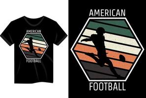 American Football Spieler Vintage T-Shirt Design vektor