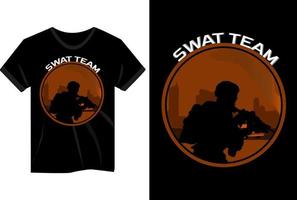 Swat Team City Hintergrund T-Shirt Mockup Design vektor