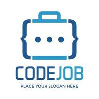 Jobcode-Vektor-Logo-Vorlage. Taschen- und Skriptsymboldesign. geschäftstauglich. vektor