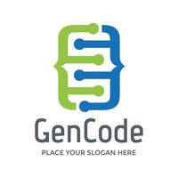 Gencode-Vektor-Logo-Vorlage. Dieses Design verwendet ein Chromosomensymbol. medizinisch geeignet. vektor