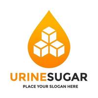 Urin-Zucker-Vektor-Logo-Vorlage. dieses Entwurfsgebrauchsglukose- oder -diabetessymbol. geeignet für medizinisches Geschäft. vektor