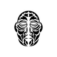 mask i stil med hawaiiska ornament. samoanska tatueringsdesigner. isolerat. vektor illustration.