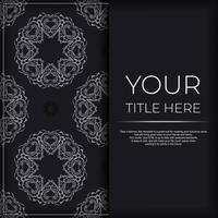 Schwarzes Luxus-Einladungskartendesign mit silberner Vintage-Verzierung. kann als Hintergrund und Tapete verwendet werden. elegante und klassische vektorelemente bereit für druck und typografie. vektor