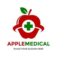 apple medicinsk vektor logotyp mall. denna design använder frukt symbol. lämplig för medicin- och livsmedelsbranschen.