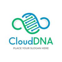 Cloud-DNA-Vektor-Logo-Vorlage. Dieses Design verwendet ein Chromosomensymbol. geeignet für Wissenschaft oder Website. vektor