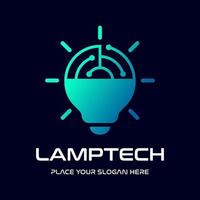 Lampentechnologie-Vektor-Logo-Vorlage. dieses digitale Designsymbol. vektor