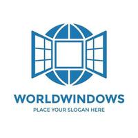 Welt Windows Vektor-Logo-Vorlage. Dieses Design verwendet das Globussymbol. geeignet für Bildung, Website oder Wissen. vektor