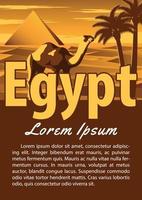 Ägypten-Wahrzeichen-Broschüre in Typografie-Vintage-Farbdesign, Werbegrafik vektor