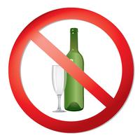 Kein Alkohol trinken Zeichen. Verbotssymbol. Ban Liquor-Etikett vektor