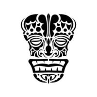 Totemgesicht. Gesicht im polynesischen oder maori-Stil. hawaiianische Stammesmuster. gut für Drucke und T-Shirts. isoliert. Vektor-Illustration.