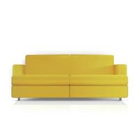 realistisches Vektorsofa. gelbes Sofa isoliert auf weißem Hintergrund. Element für die Innenarchitektur. vektor
