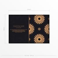 dunkles Postkartendesign mit abstrakter Vintage-Mandala-Verzierung. kann als Hintergrund und Tapete verwendet werden. elegante und klassische vektorelemente eignen sich hervorragend zur dekoration. vektor