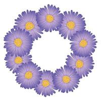 lila aster, tusensköna blomsterkrans vektor