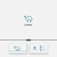 camel home simple line art minimalistisches blaues logo vektor