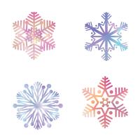 Snowflake set. Snö ikoner. Vinterferie tecken. Julsymboler vektor