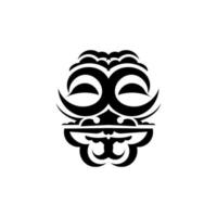 mask ansikte tatuering prydnad maori stil. traditionell afrikansk ritualmask. tiki moko. totem vektor design.