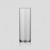 realistisches vektortransparentes Glas. leeres Glas auf transparentem Hintergrund. vektor
