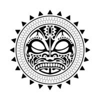 Tattoo im hawaiianischen Stil. Tattoo-Vorlage im Polynesien-Stil. Maske der Götter. traditionelle Stammesverzierung. handgemacht. Vektor-Illustration. vektor