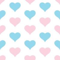 blaue und rosa nahtlose Muster Herzform vektor