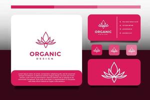 organisk logotyp design och visitkortsmall vektor