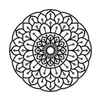 Malvorlage Schwarz-Weiß-Blumen-Mandala vektor