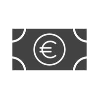 Euro Glyphe Schwarze Ikone vektor