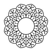 blomma svart mandala målarbok vektor