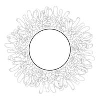 Chrysantheme Umriss Blumen Banner Kranz vektor