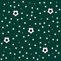 fotboll boll stjärna polka dot mörkgrön bakgrund vektor