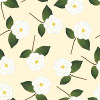vit camellia blomma på beige elfenben bakgrund vektor