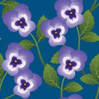 violett viola trädgård pansy blomma på indigo blå bakgrund. vektor