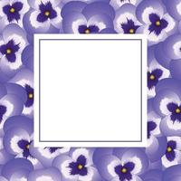 violette Stiefmütterchen-Blumenbannerkarte vektor