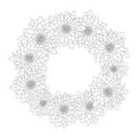 Chrysantheme Umriss Kranz vektor