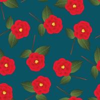 röd camellia blomma på indigo blå bakgrund vektor