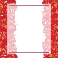 röd canna lily banner kort gränsen vektor