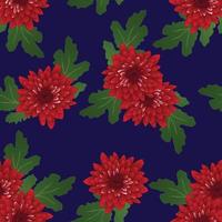 rote Chrysantheme auf marineblauem Hintergrund vektor
