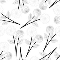 dahlia blomma kontur bakgrund vektor