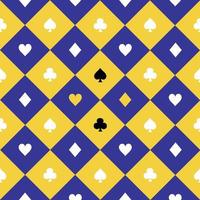 kort passar gul blå schackbräde diamant bakgrund vektor