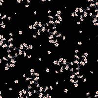 weiße Momo Pfirsichblume nahtlos auf schwarzem Hintergrund vektor