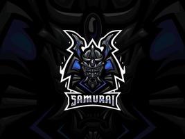 Esport-Samurai-Logo-Vorlage vektor