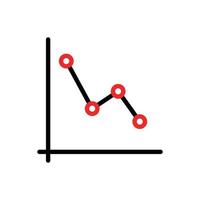 einzelnes Symbol des Liniendiagramms nach unten. vektor