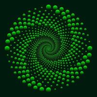 Spiralwirbel gebildet aus grünem Kreis mit Farbverlauf vektor