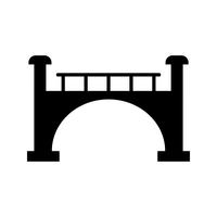 Brücke Glyphe schwarzes Symbol vektor