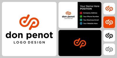 brev dp monogram industri logotyp design med visitkortsmall. vektor