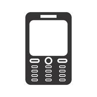 Mobiltelefon Glyph Black Icon vektor