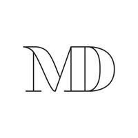 md-Brief-Logo-Design-Vektor auf weißem Hintergrund. vektor
