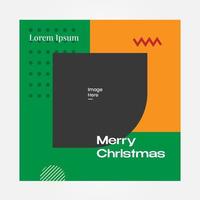 moderna sociala medier inlägg god jul. lämplig för affisch digital banner. digital layout. grön färg vektor