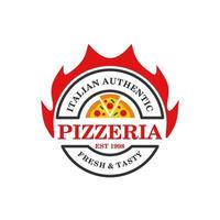 Logo des italienischen Pizzarestaurants. Symbollogo für Essen und Trinken und Restaurant. vektor